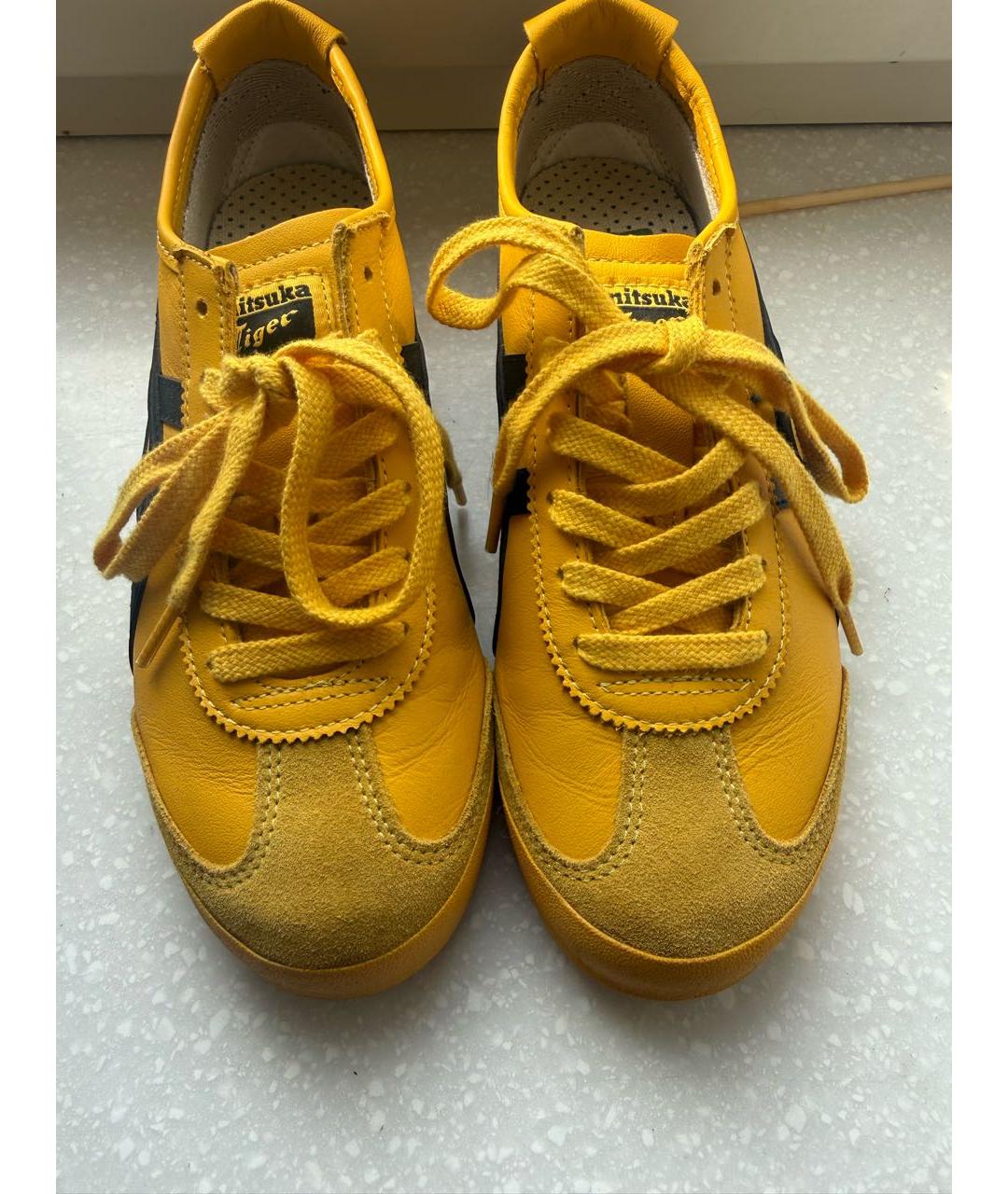 ONITSUKA TIGER Желтые кожаные кеды, фото 2