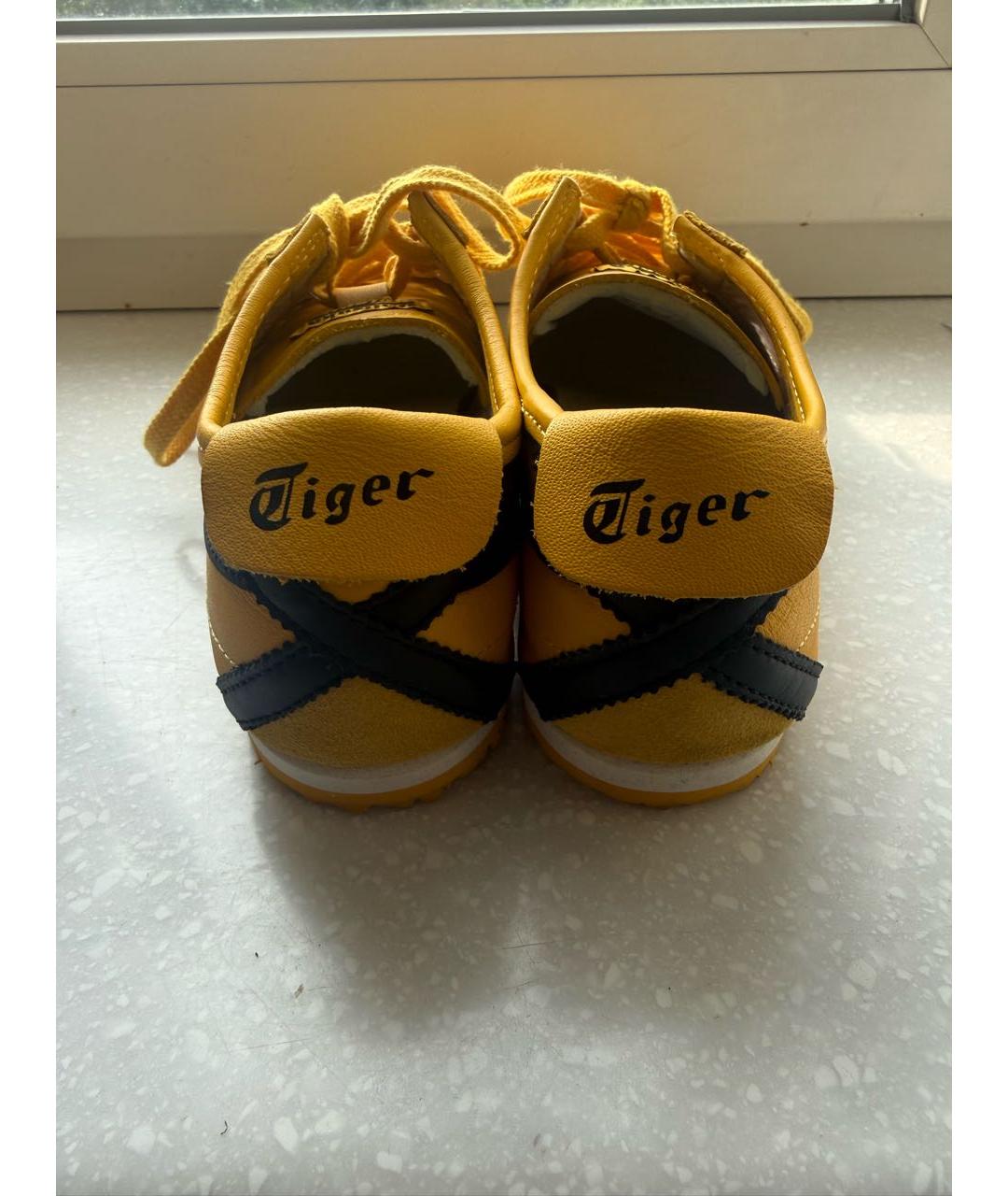 ONITSUKA TIGER Желтые кожаные кеды, фото 4