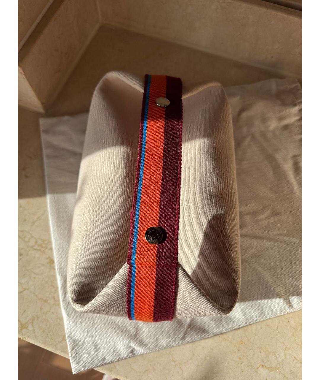 HERMES Бежевая косметичка, фото 3