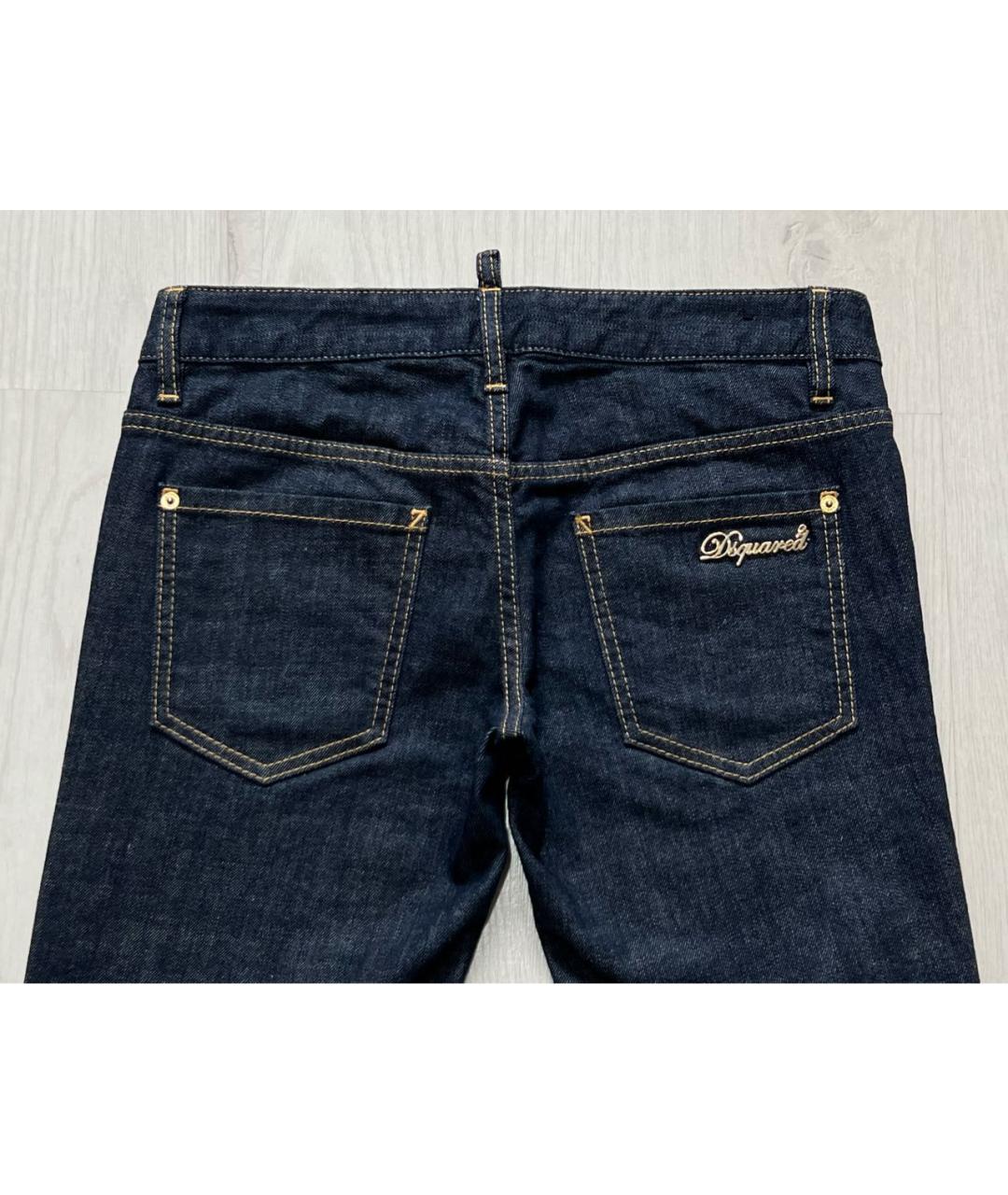 DSQUARED2 Темно-синие хлопко-эластановые джинсы слим, фото 5