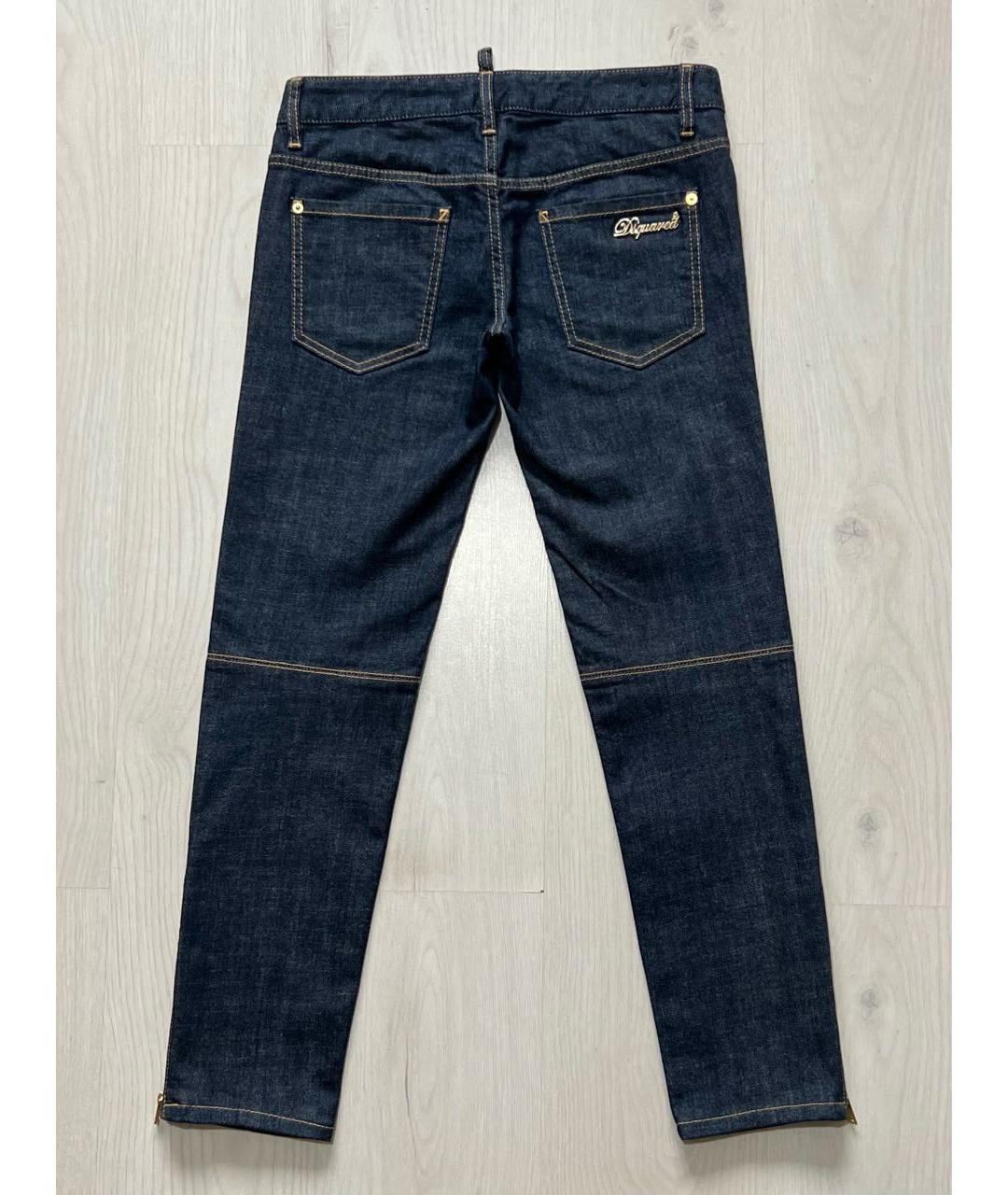 DSQUARED2 Темно-синие хлопко-эластановые джинсы слим, фото 2