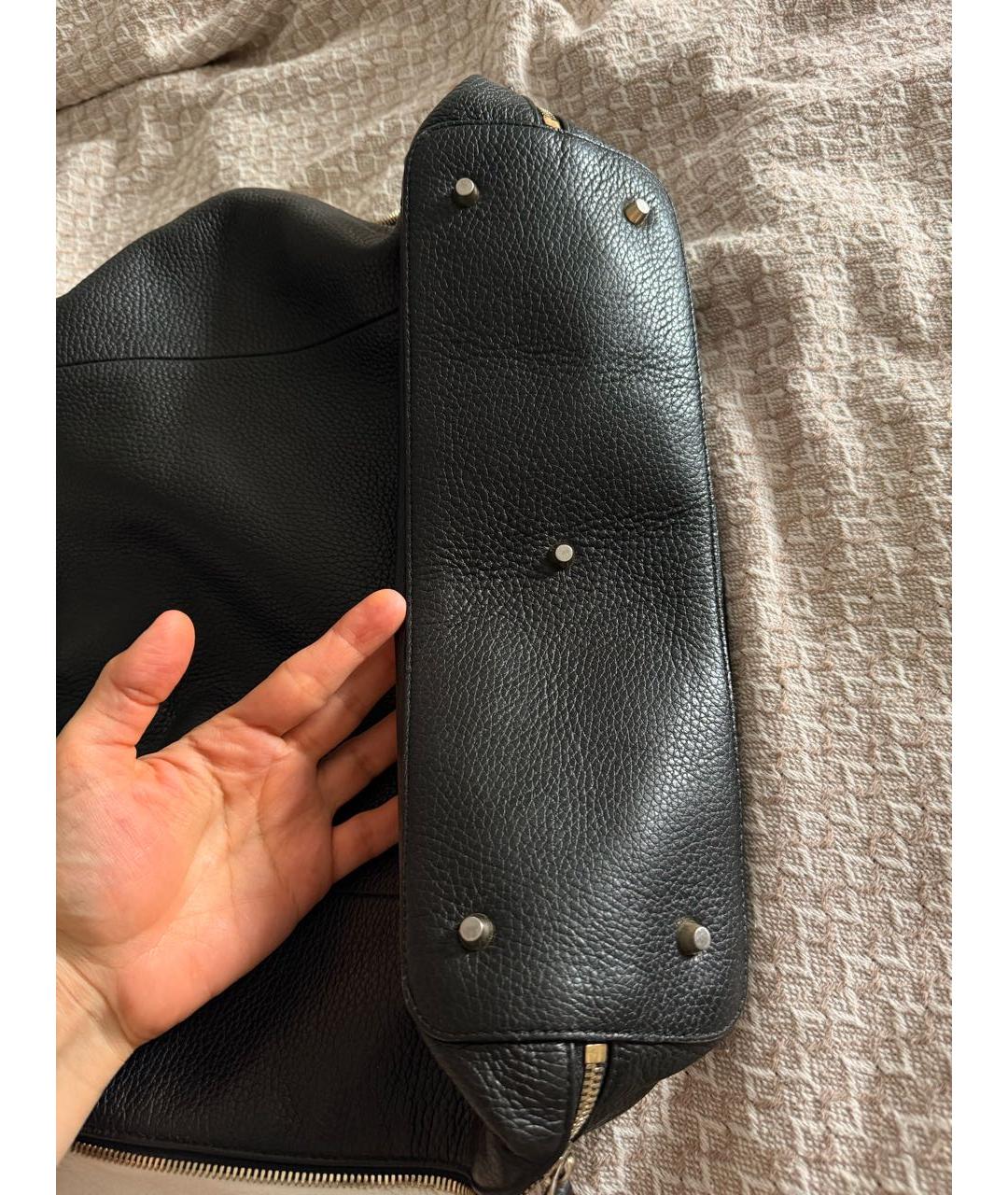 FURLA Черная кожаная сумка тоут, фото 4
