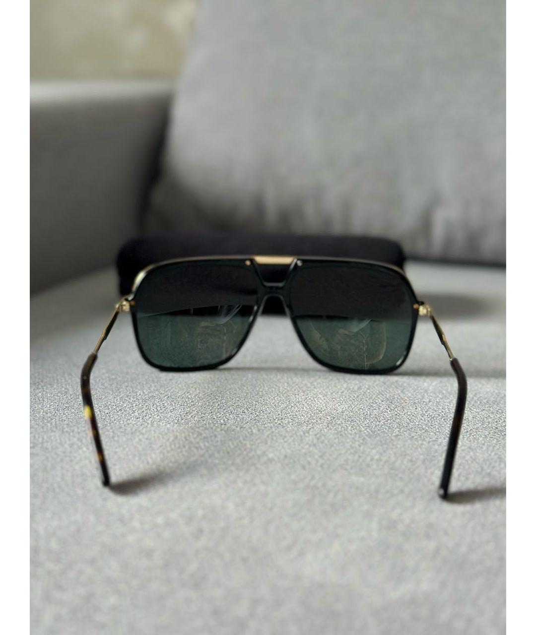 GUCCI Золотые металлические солнцезащитные очки, фото 4