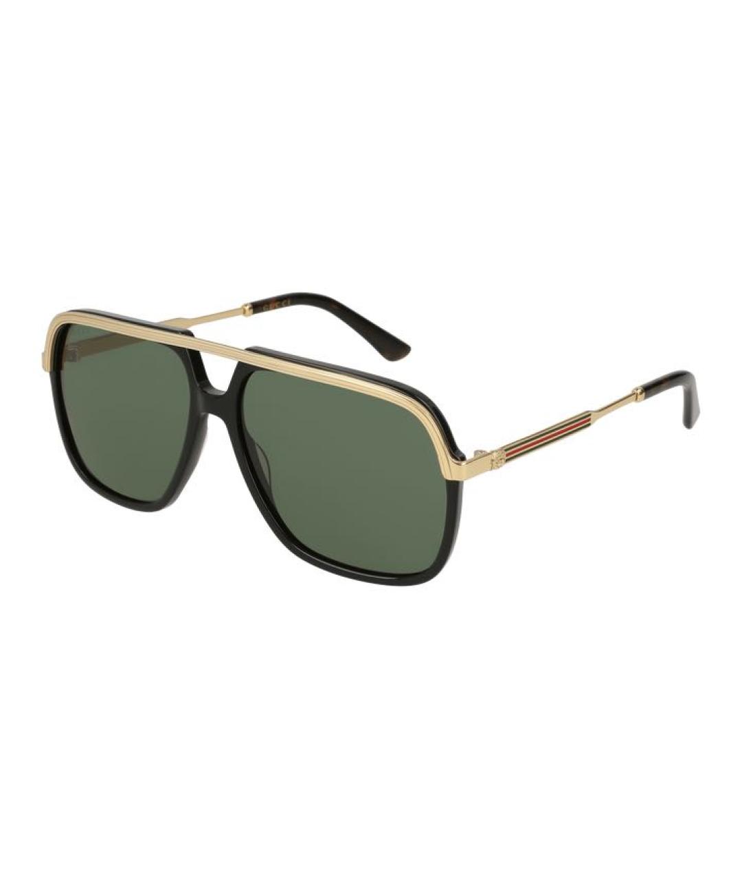 GUCCI Золотые металлические солнцезащитные очки, фото 8