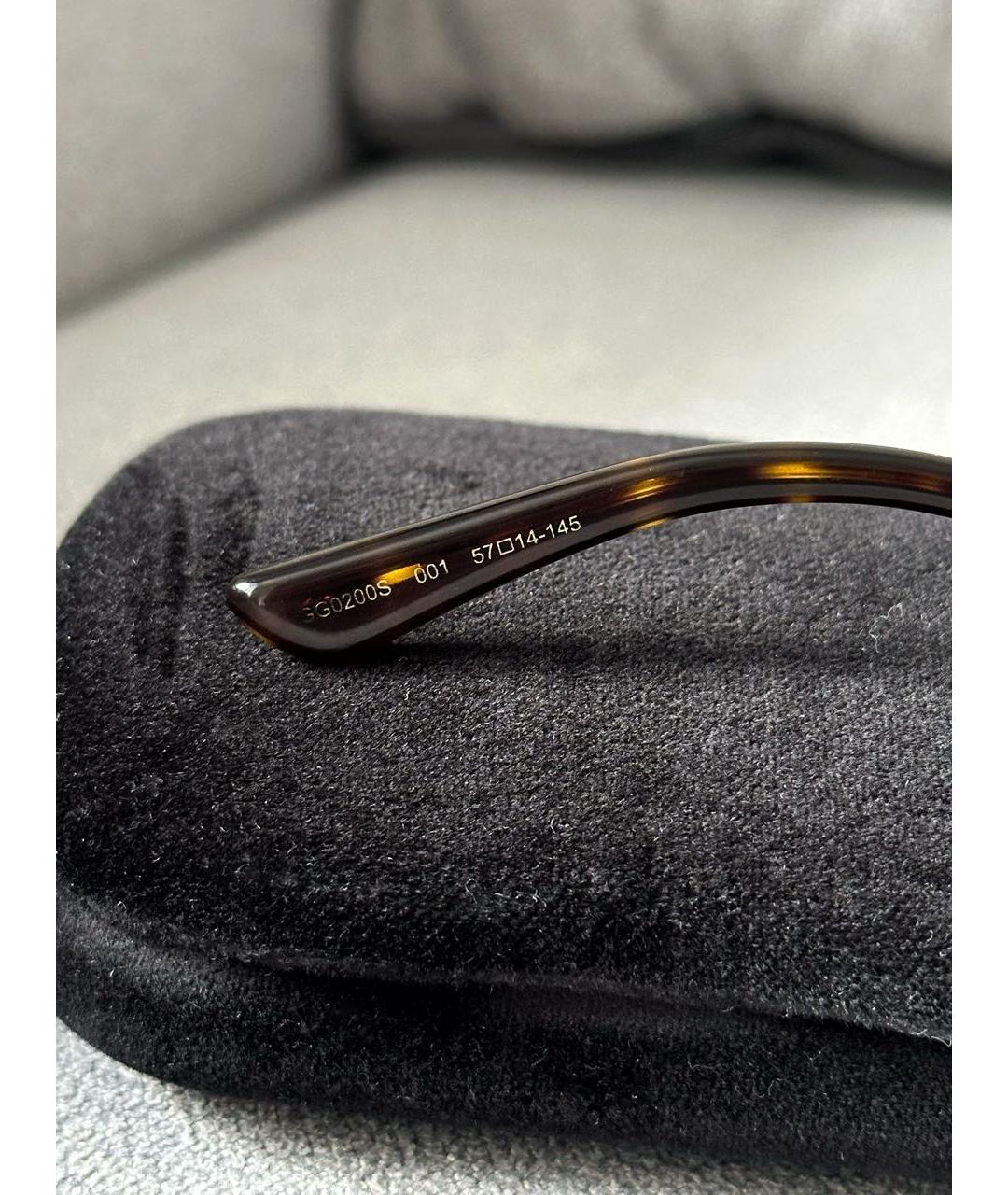 GUCCI Золотые металлические солнцезащитные очки, фото 7