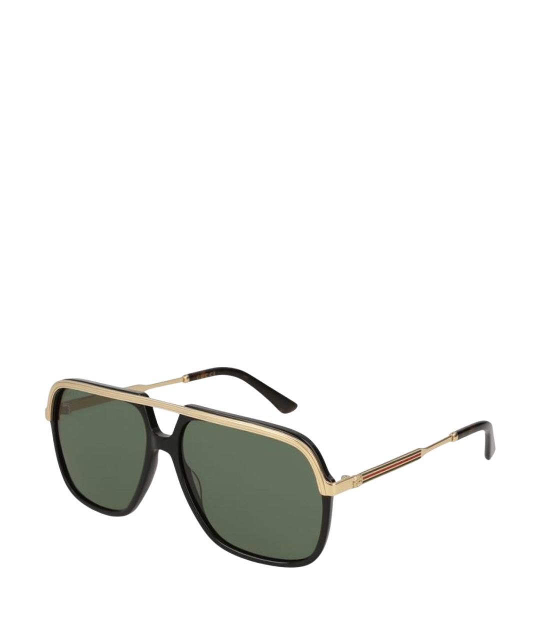 GUCCI Золотые металлические солнцезащитные очки, фото 1