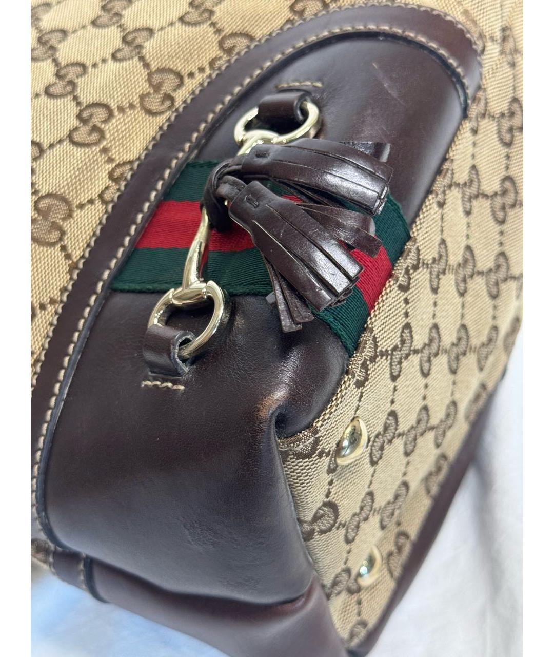 GUCCI Бежевая сумка с короткими ручками, фото 5