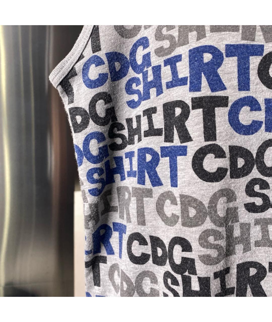 COMME DES GARÇONS SHIRT Серая хлопко-эластановая майка, фото 5