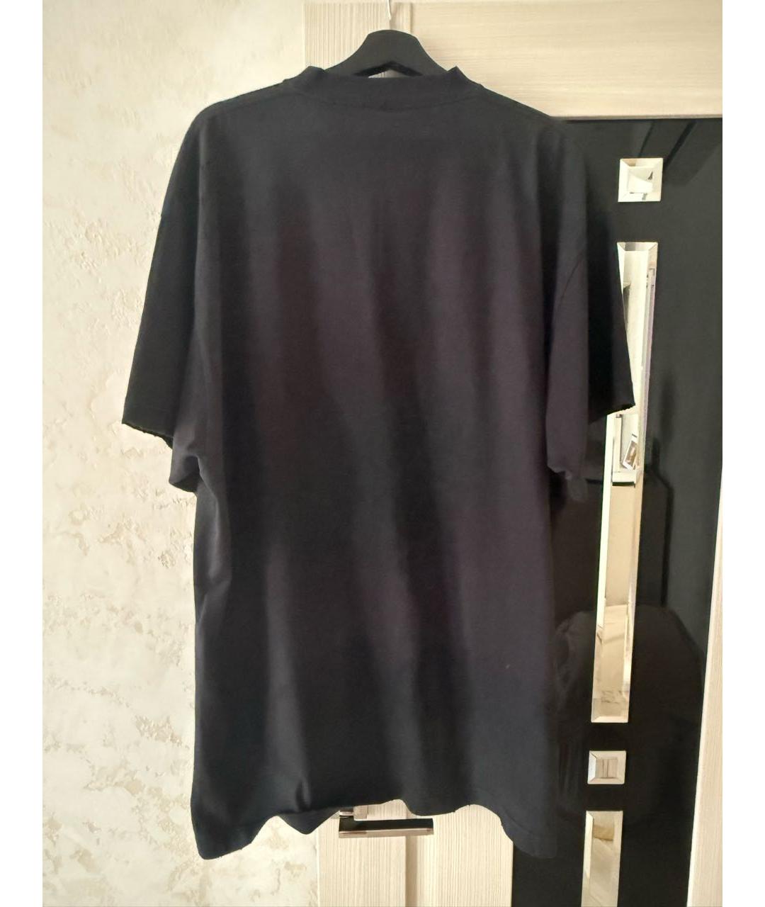 BALENCIAGA Черная хлопковая футболка, фото 2
