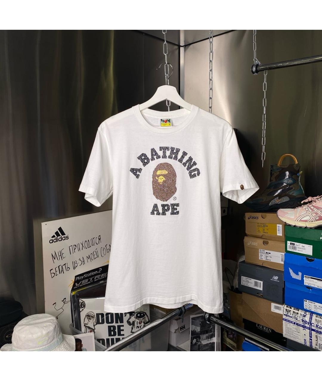 A BATHING APE Белая хлопковая футболка, фото 9