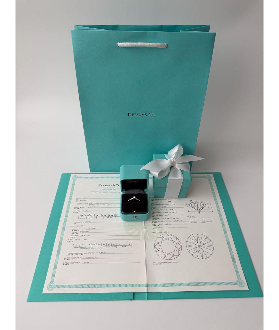 TIFFANY&CO Белое платиновое кольцо, фото 2