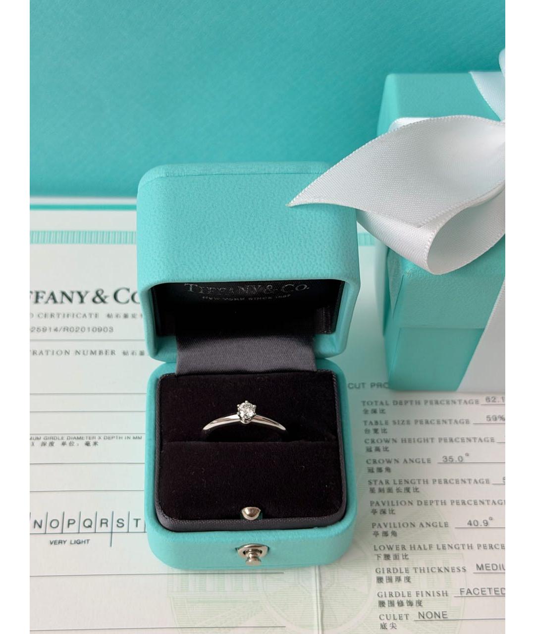 TIFFANY&CO Белое платиновое кольцо, фото 3