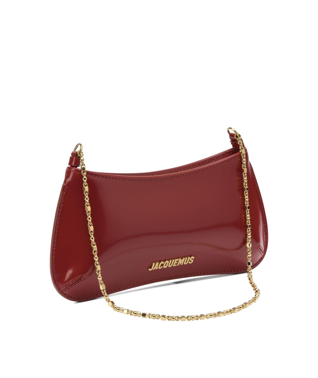 JACQUEMUS Красная сумка через плечо из лакированной кожи, фото 2
