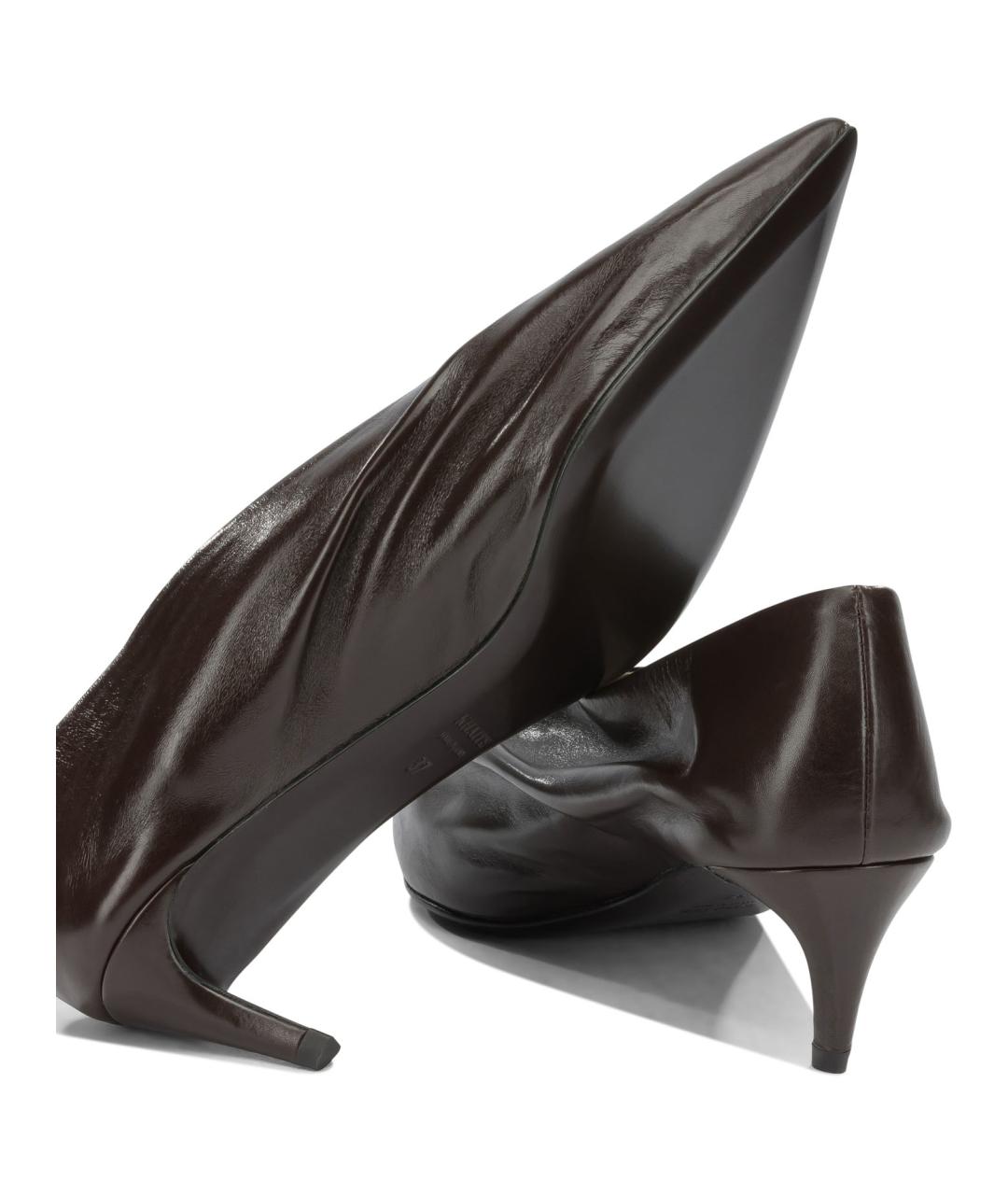 KHAITE Коричневые кожаные туфли, фото 5