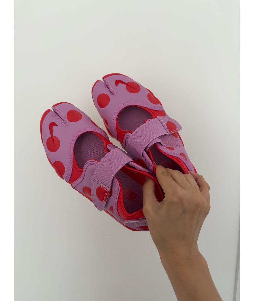 NIKE Розовые кроссовки из искусственной кожи, фото 2