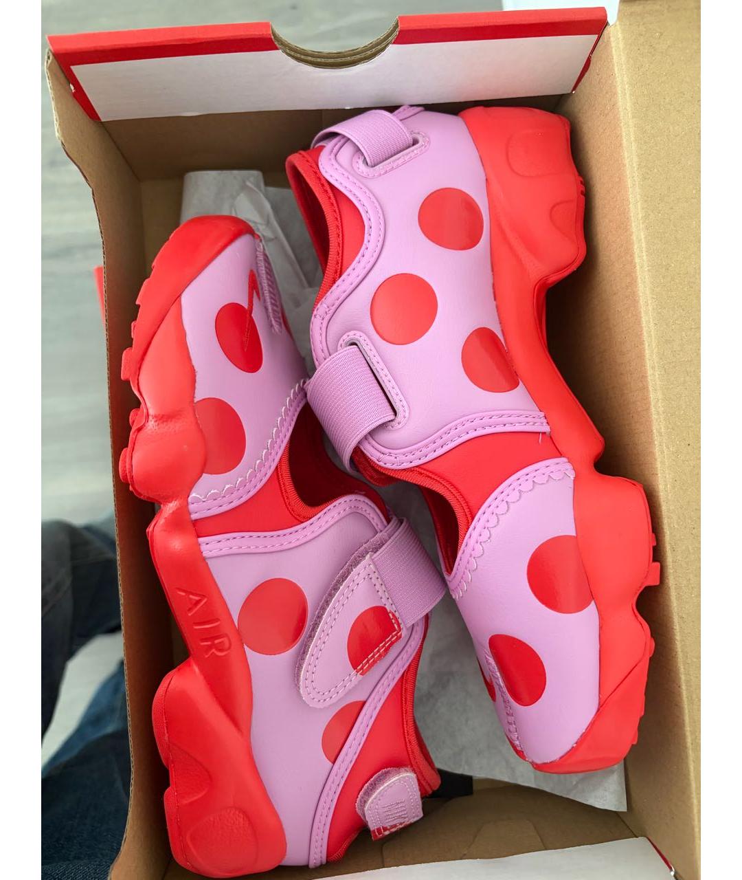 NIKE Розовые кроссовки из искусственной кожи, фото 4