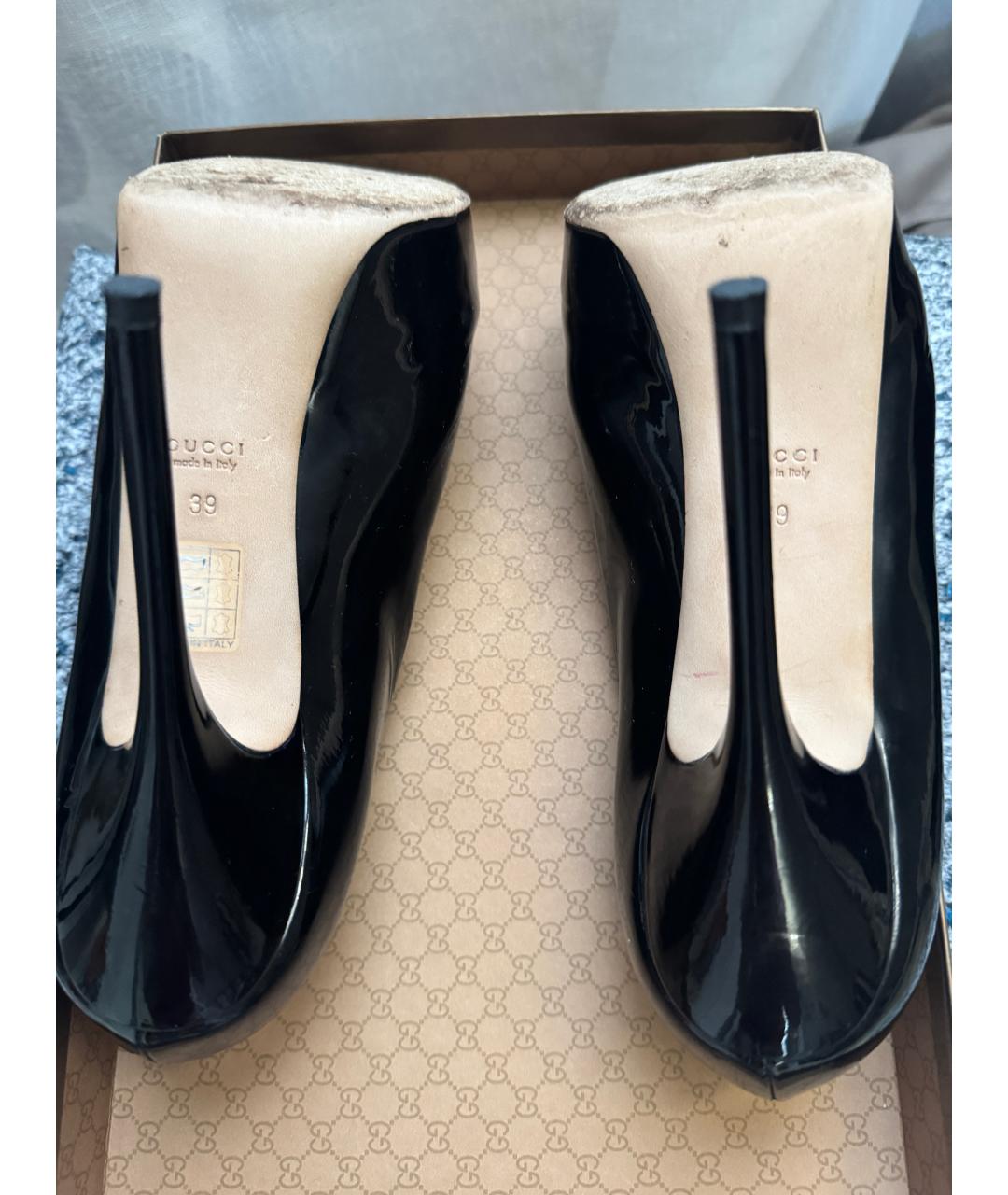 GUCCI Черные туфли из лакированной кожи, фото 5