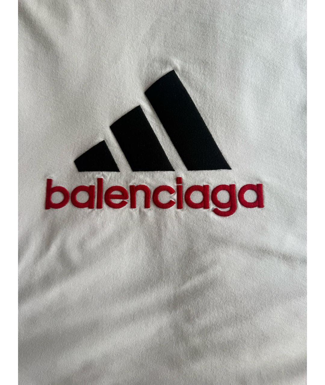 BALENCIAGA Белая хлопковая футболка, фото 4