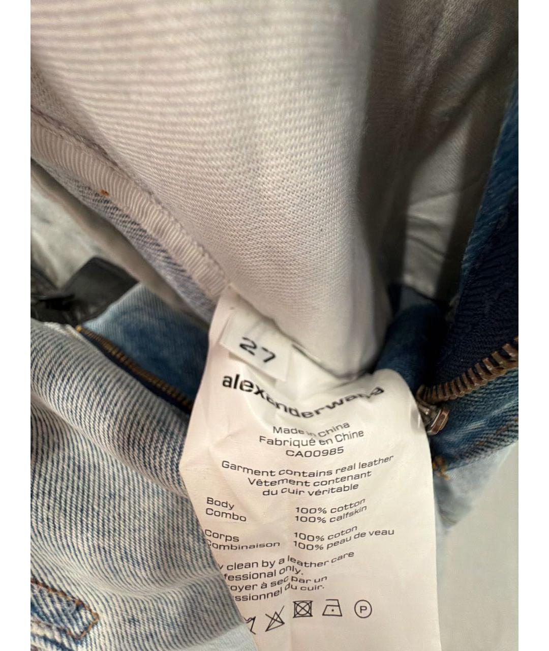 ALEXANDER WANG Голубые хлопковые прямые джинсы, фото 5