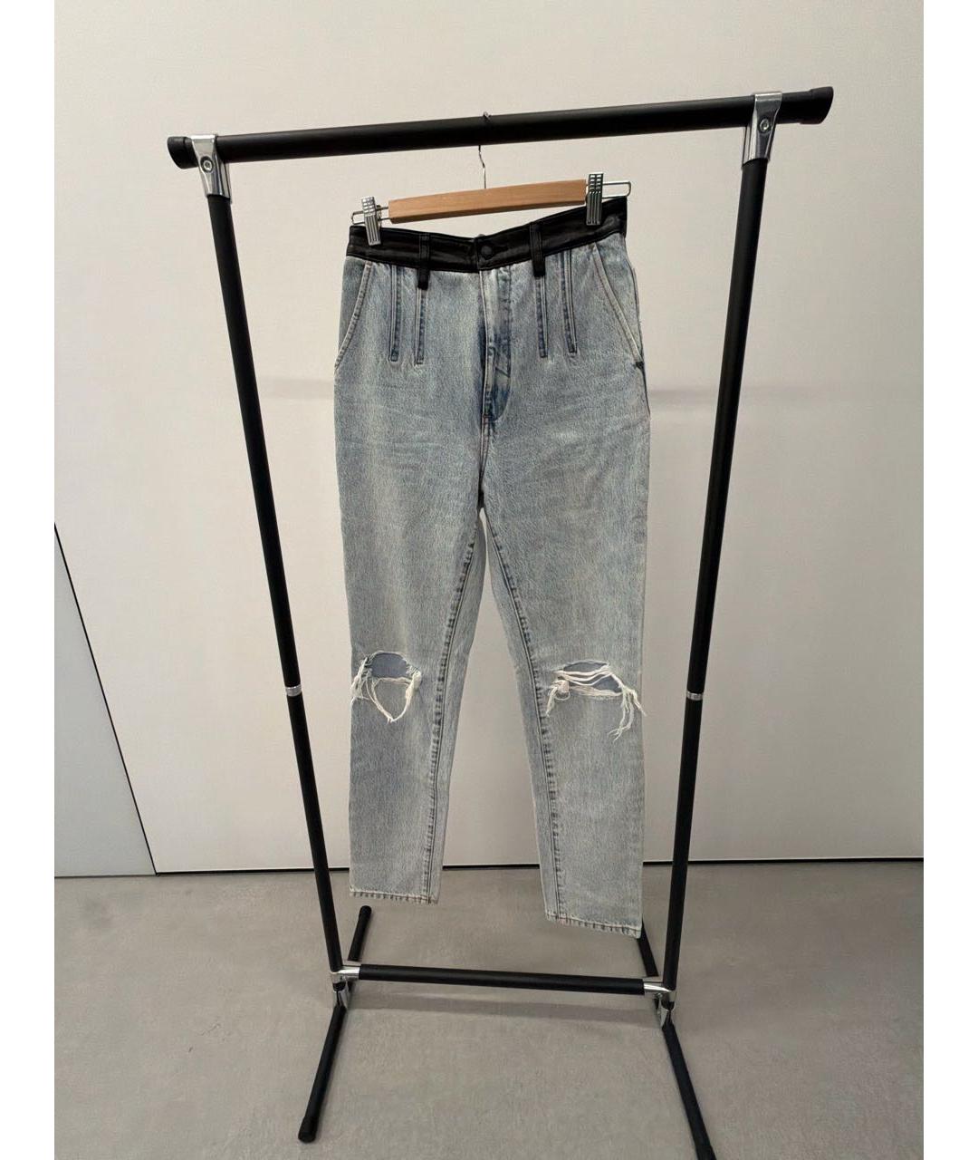 ALEXANDER WANG Голубые хлопковые прямые джинсы, фото 6