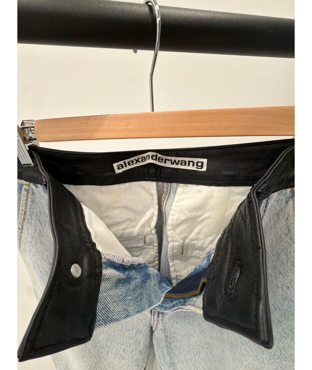 ALEXANDER WANG Голубые хлопковые прямые джинсы, фото 3