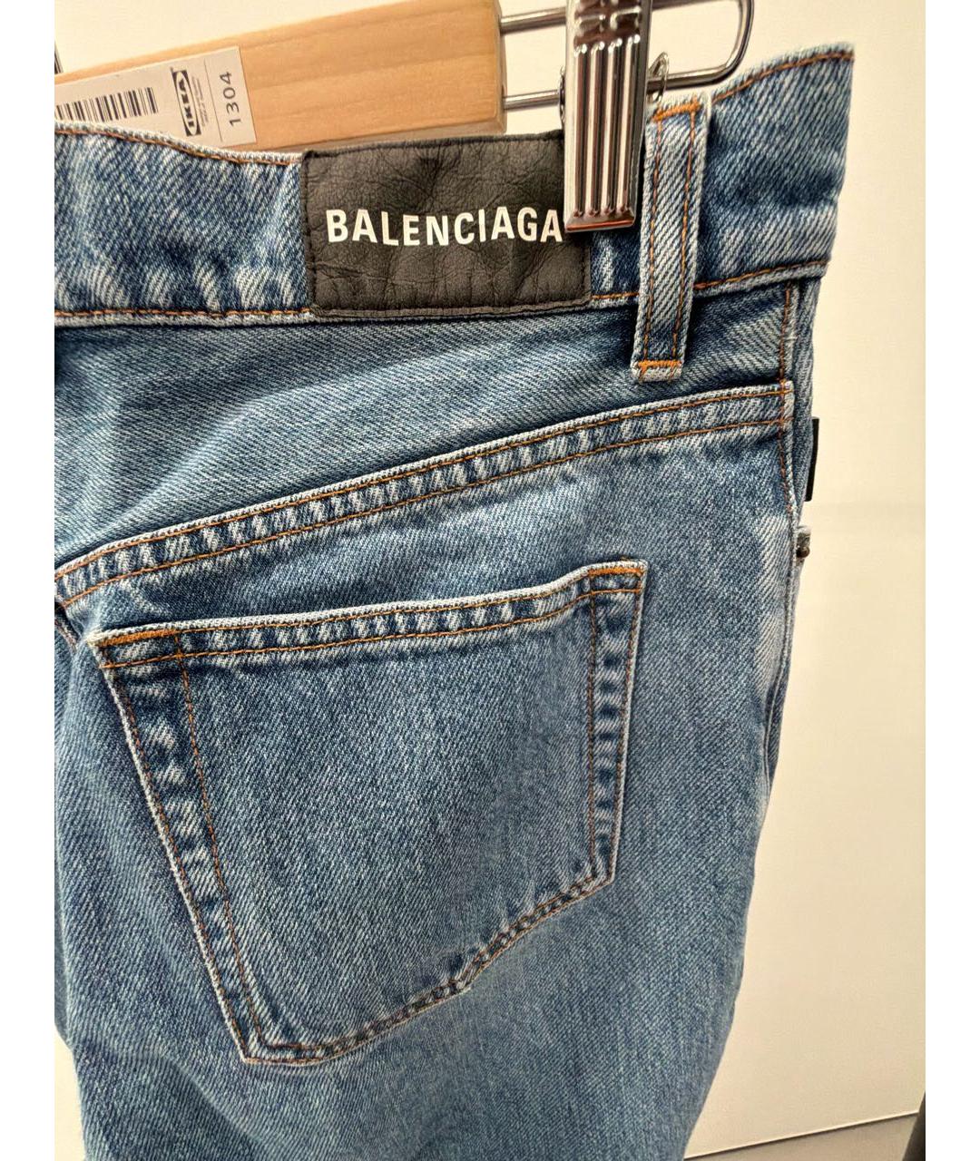 BALENCIAGA Синие хлопковые прямые джинсы, фото 3