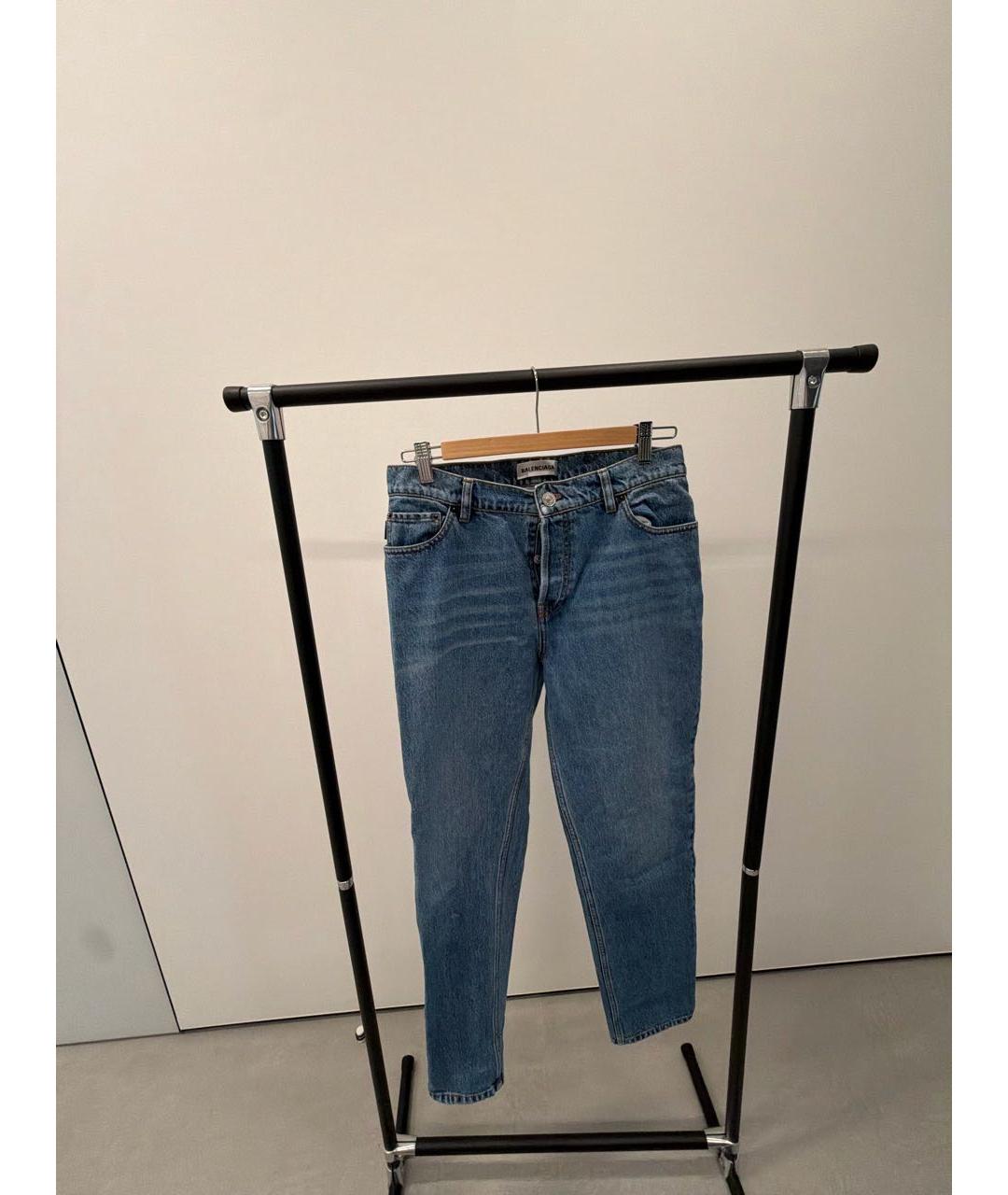 BALENCIAGA Синие хлопковые прямые джинсы, фото 7