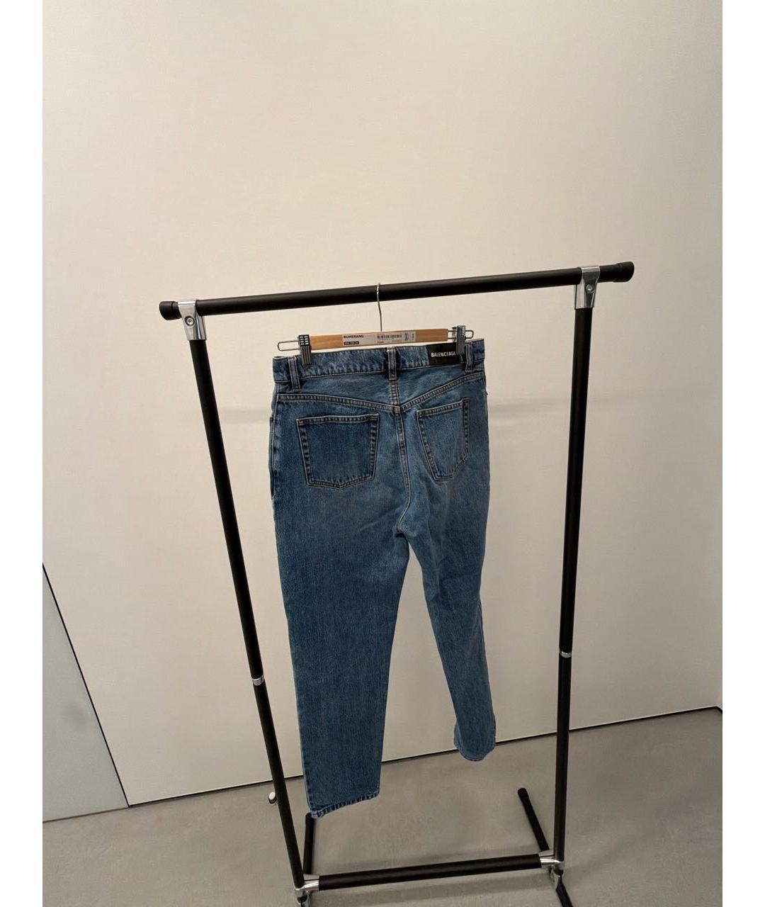 BALENCIAGA Синие хлопковые прямые джинсы, фото 2