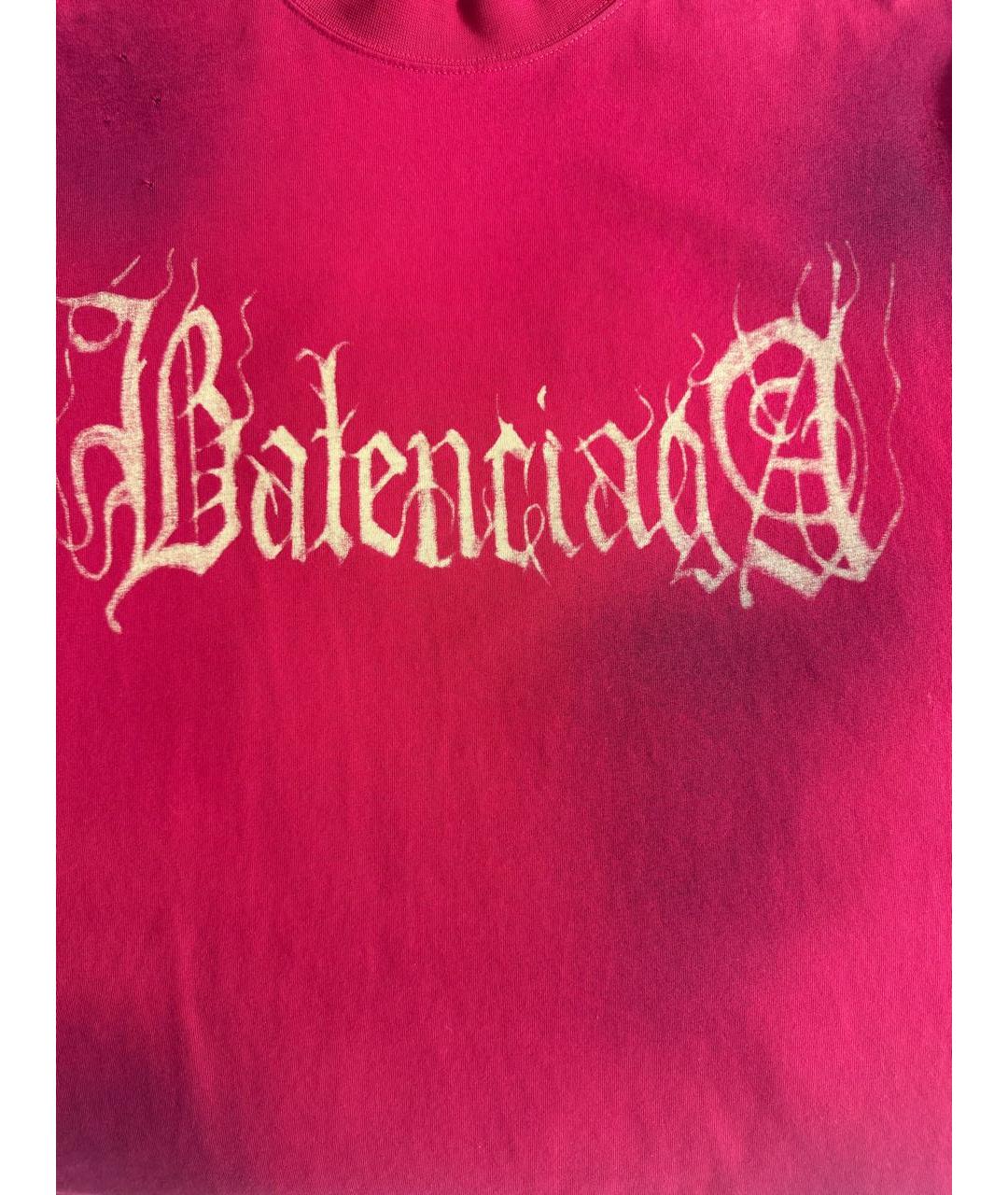 BALENCIAGA Красная хлопковая футболка, фото 4