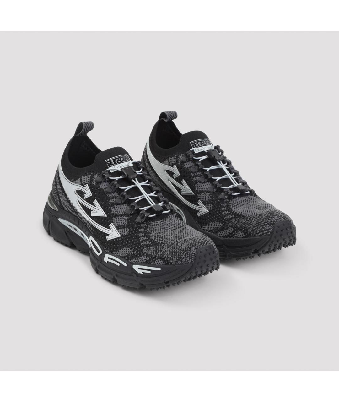 OFF-WHITE Черные текстильные низкие кроссовки / кеды, фото 3