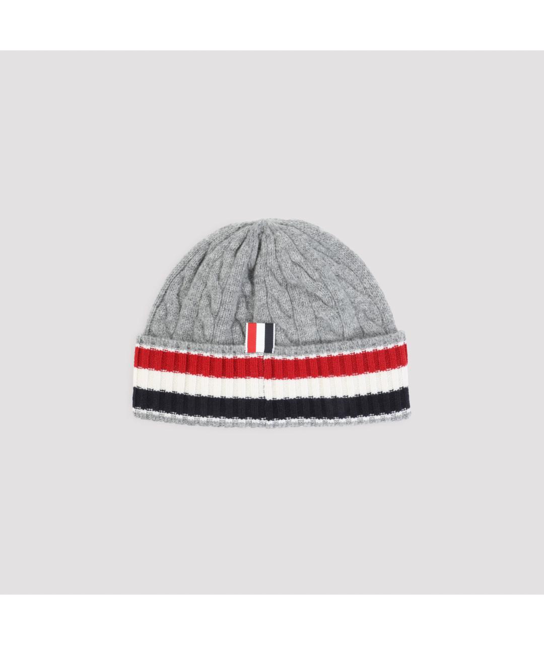 THOM BROWNE Серая шерстяная шапка, фото 2