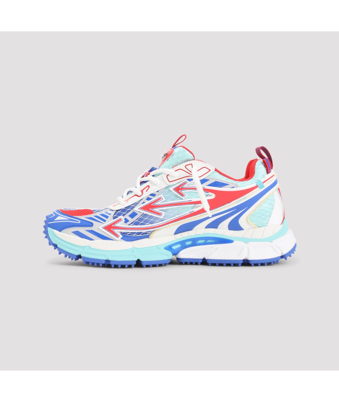 OFF-WHITE Синие текстильные низкие кроссовки / кеды, фото 2