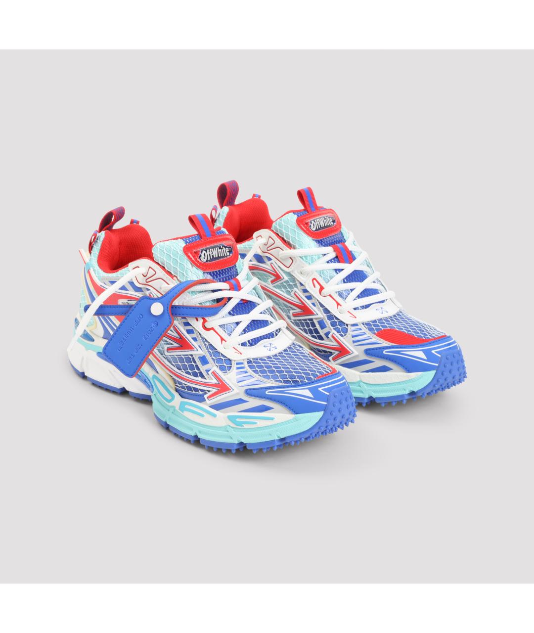 OFF-WHITE Синие текстильные низкие кроссовки / кеды, фото 3