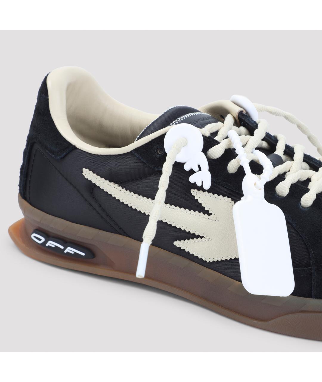 OFF-WHITE Черные текстильные низкие кроссовки / кеды, фото 5