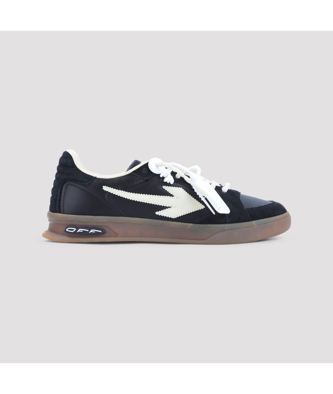 OFF-WHITE Черные текстильные низкие кроссовки / кеды, фото 2
