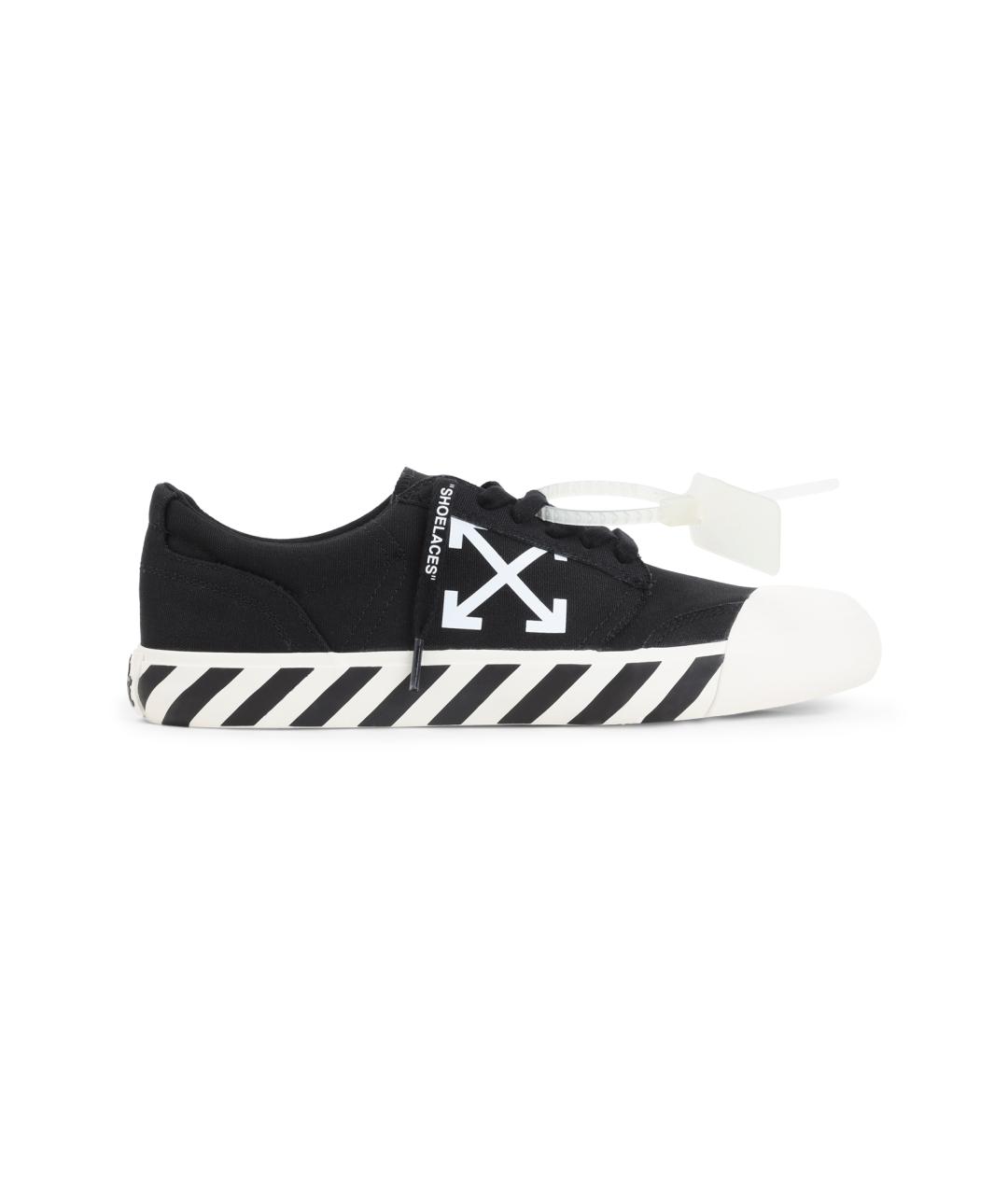 OFF-WHITE Черные текстильные низкие кроссовки / кеды, фото 1