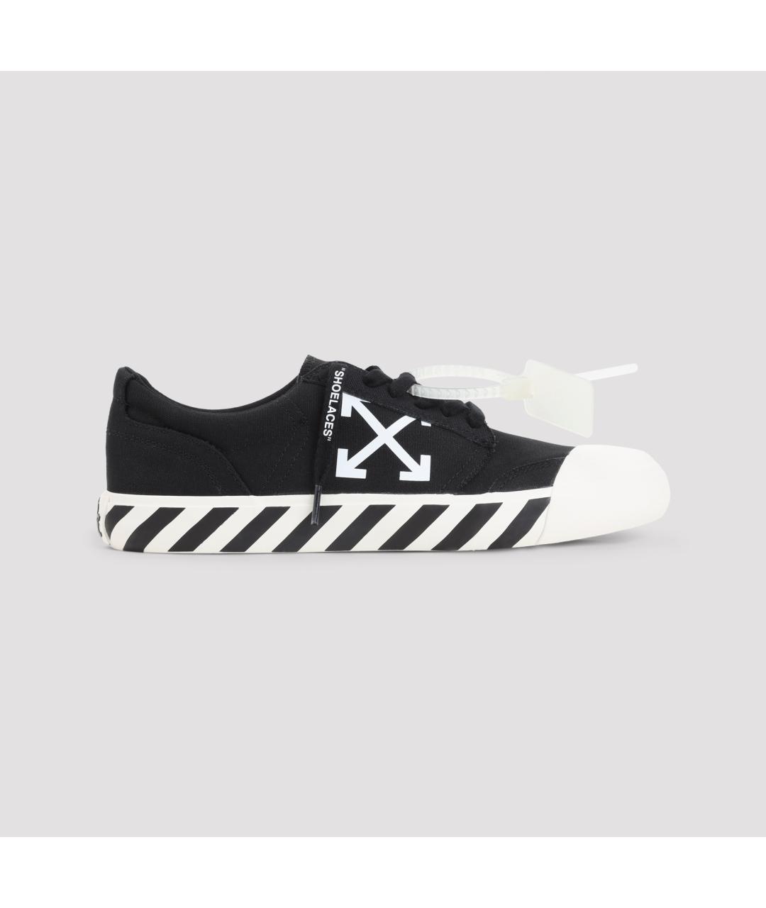 OFF-WHITE Черные текстильные низкие кроссовки / кеды, фото 2