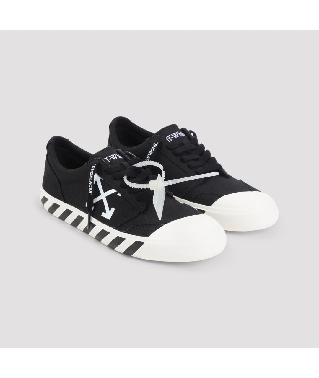 OFF-WHITE Черные текстильные низкие кроссовки / кеды, фото 4