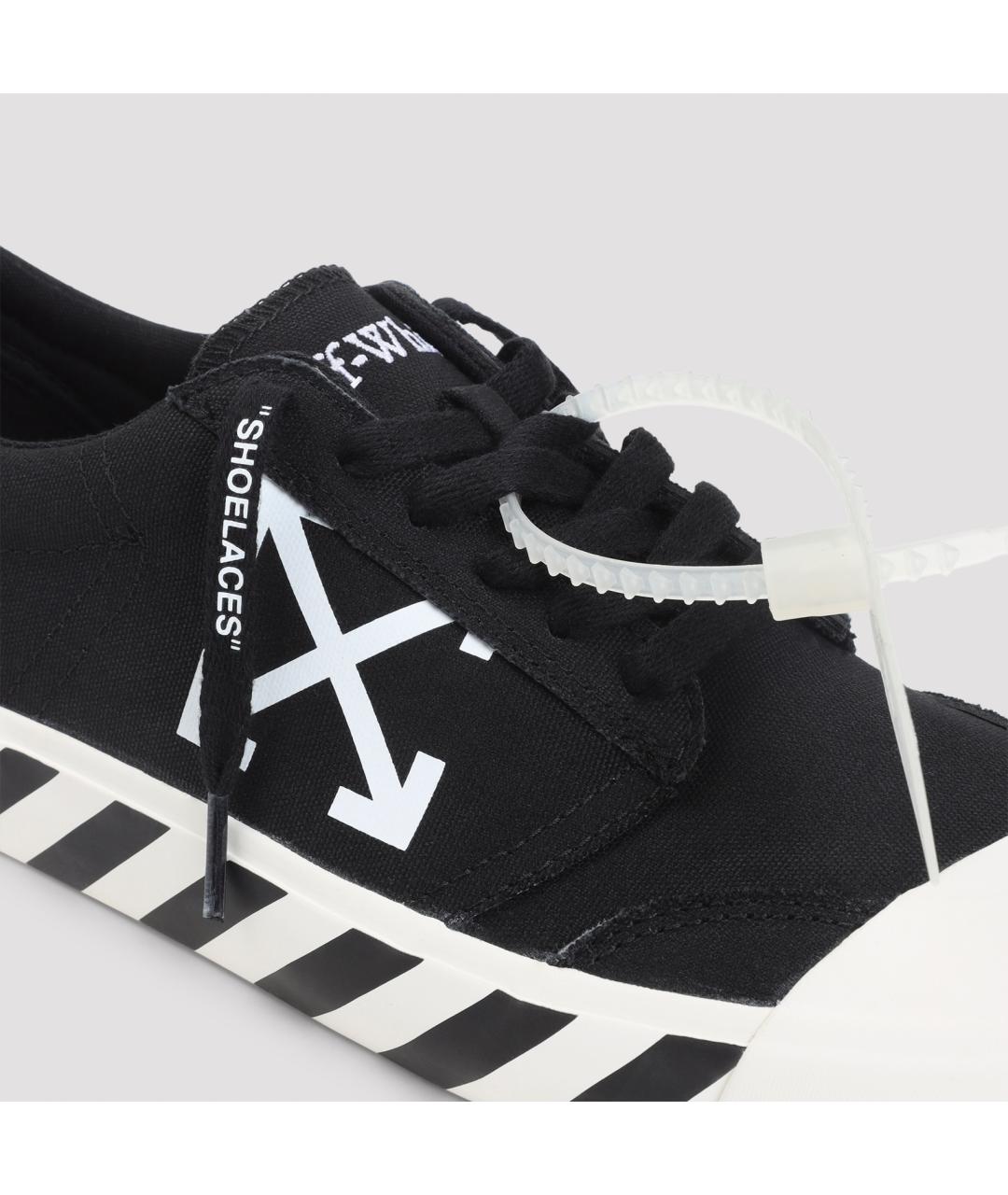 OFF-WHITE Черные текстильные низкие кроссовки / кеды, фото 5
