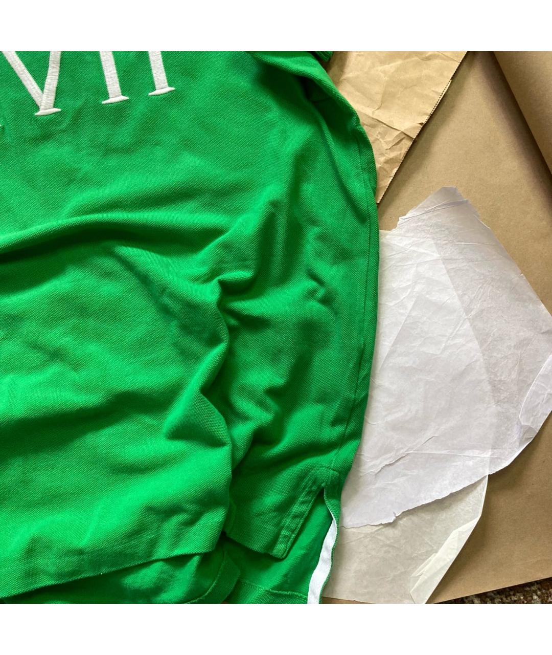 POLO RALPH LAUREN Зеленое хлопковое поло с коротким рукавом, фото 5
