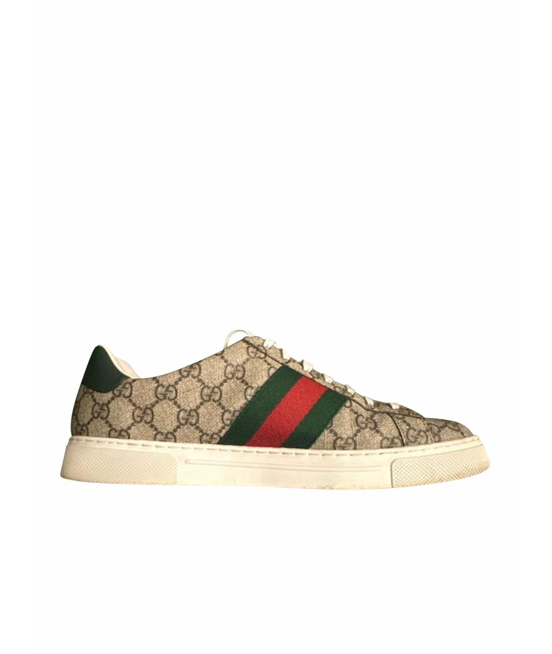 GUCCI Бежевые низкие кроссовки / кеды, фото 1