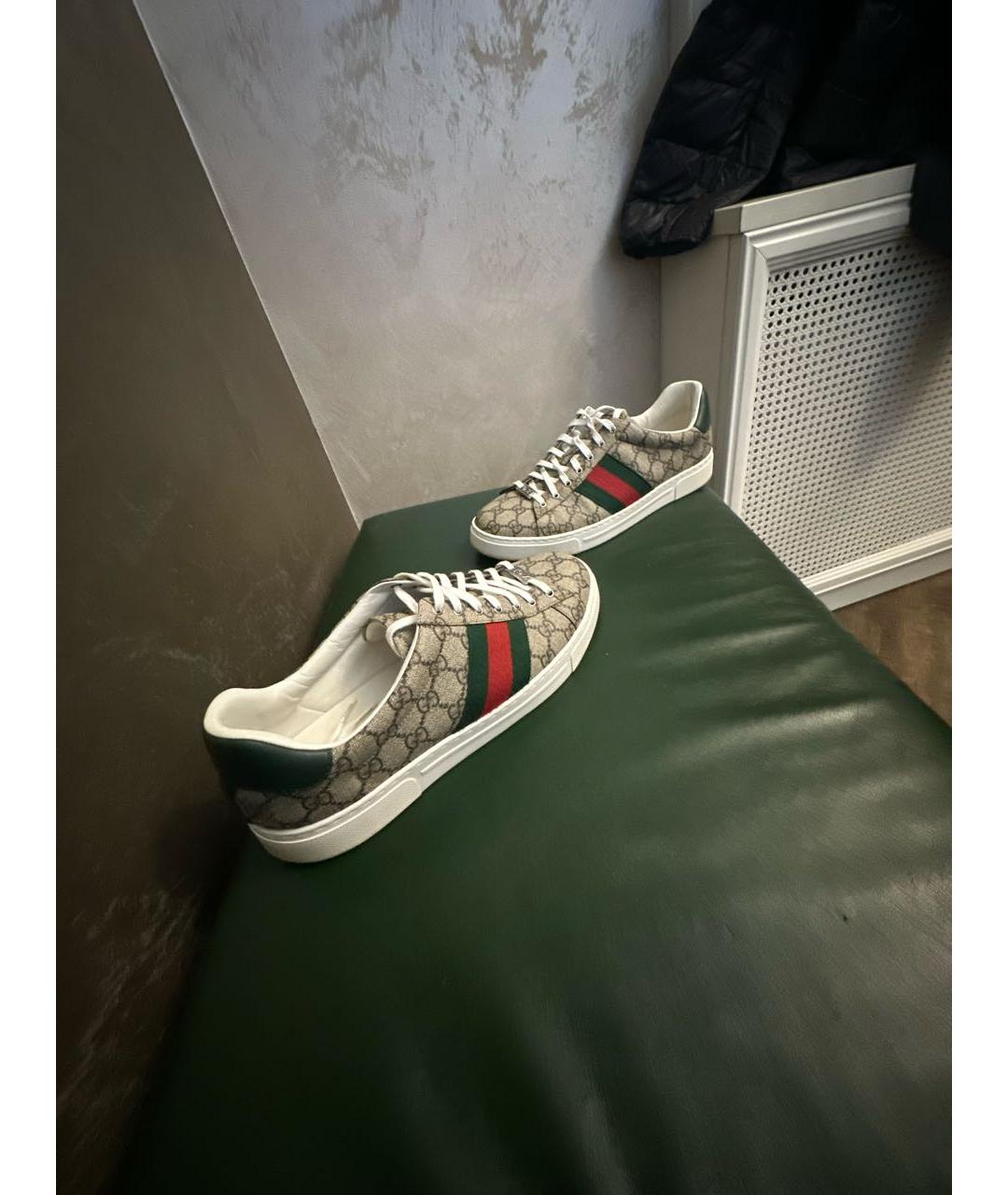 GUCCI Бежевые низкие кроссовки / кеды, фото 6