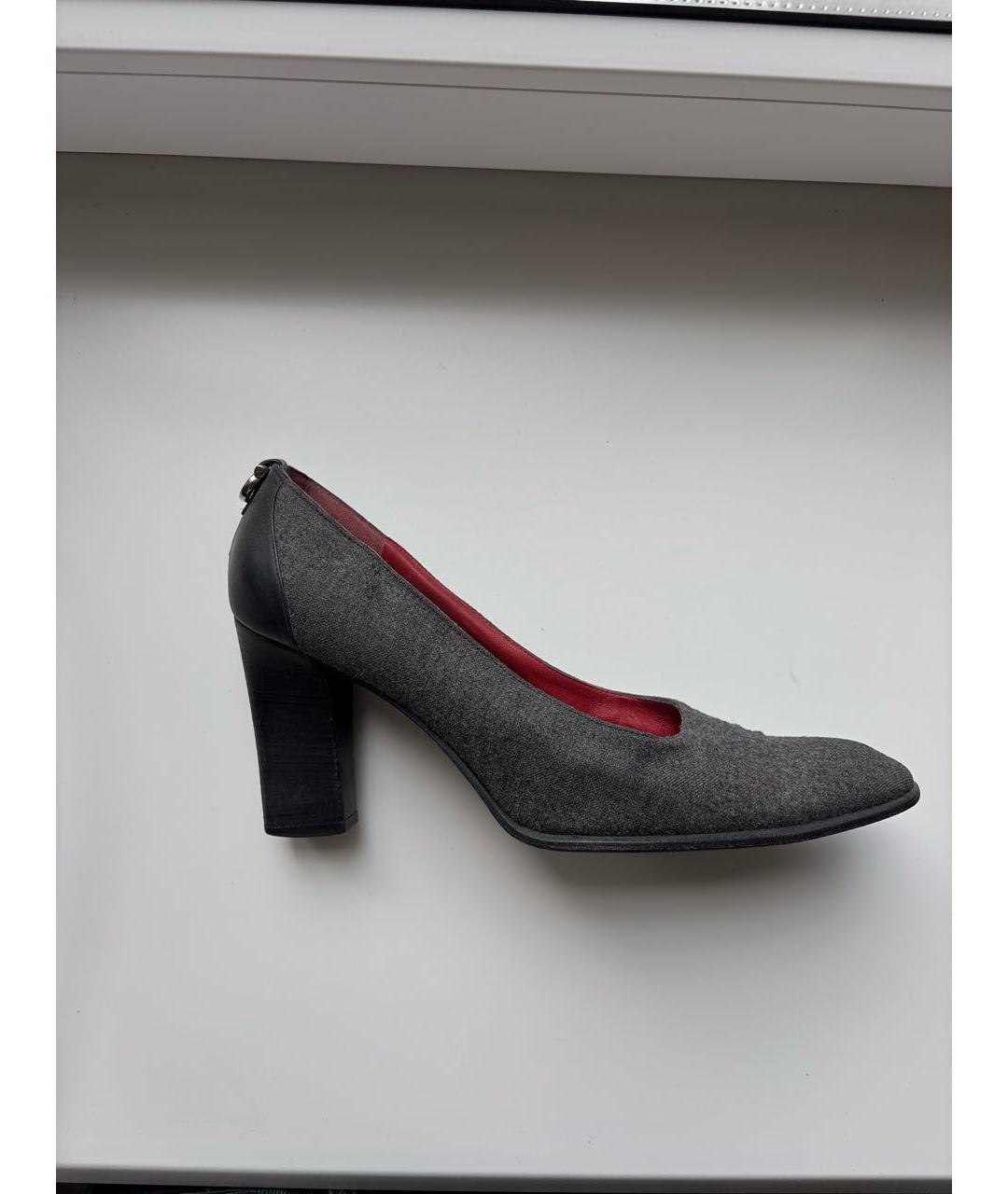 CELINE Антрацитовые кожаные туфли, фото 7