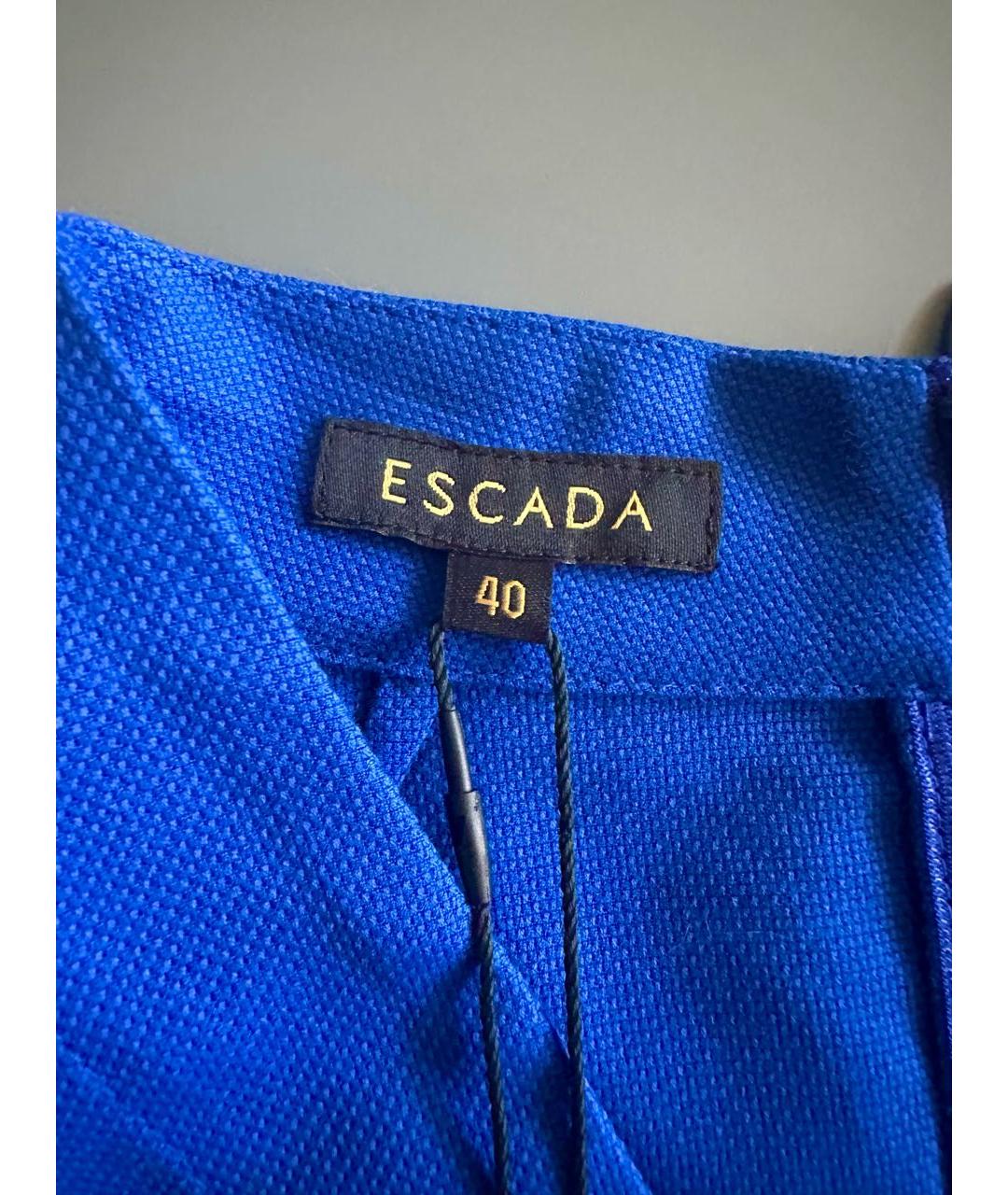 ESCADA Синее хлопковое платье, фото 4