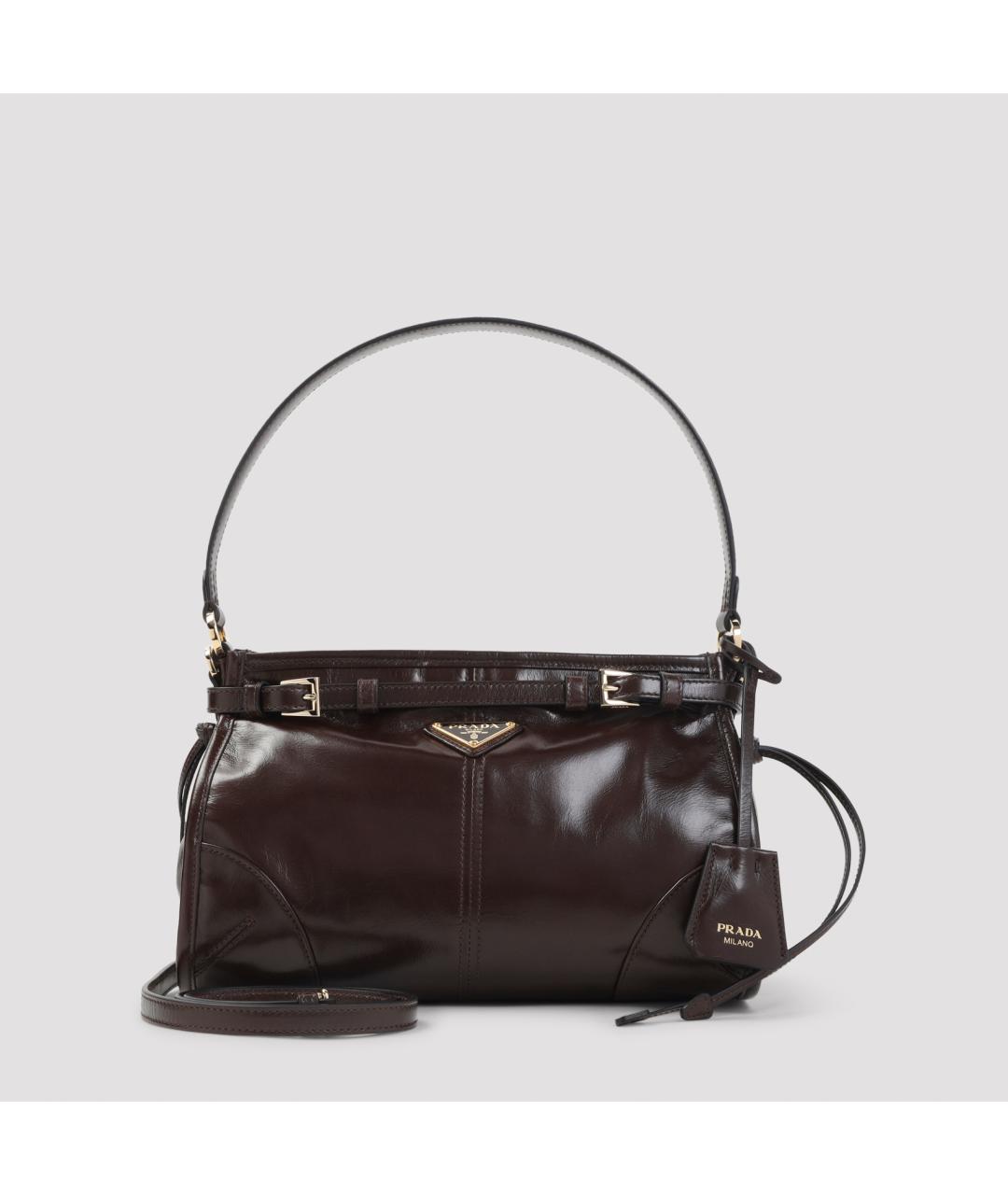 PRADA Коричневая кожаная сумка через плечо, фото 2