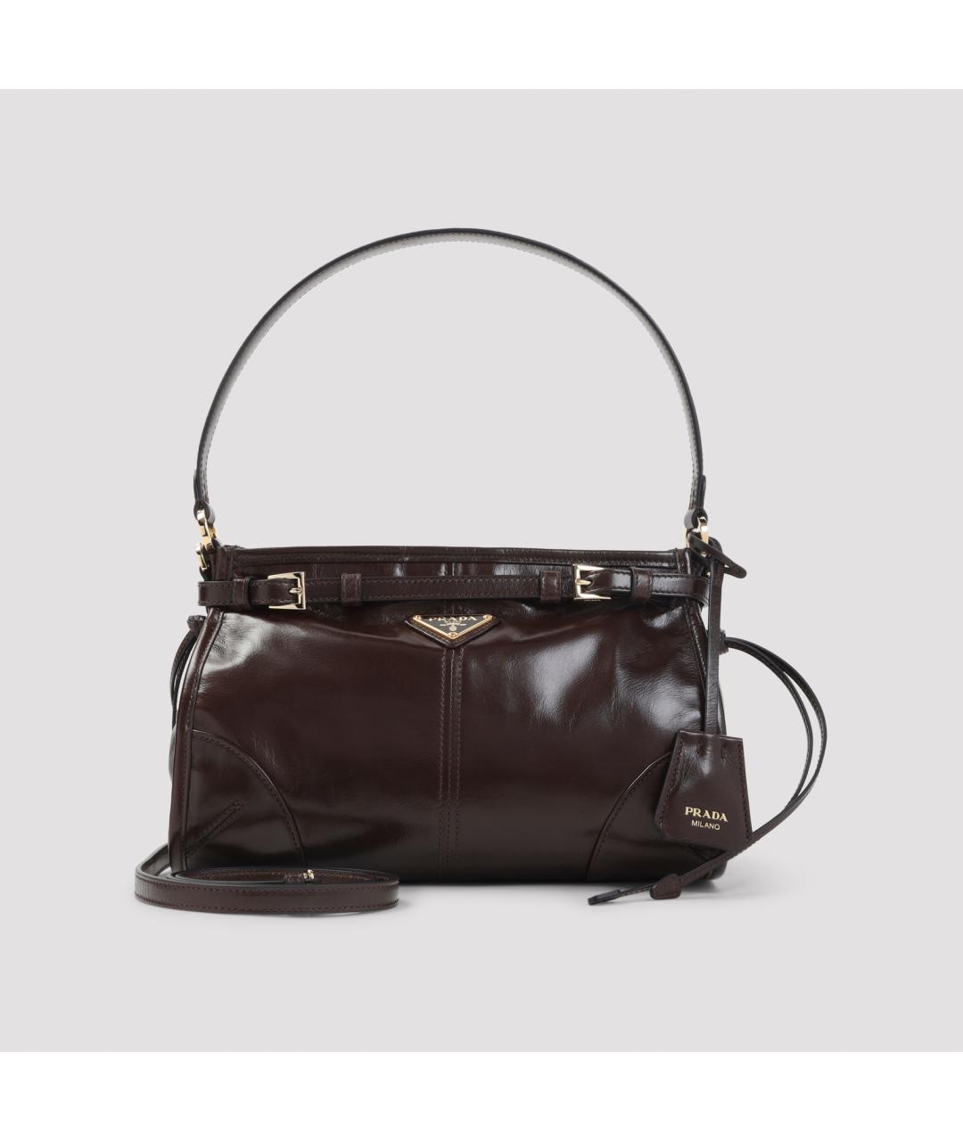 PRADA Коричневая кожаная сумка через плечо, фото 3