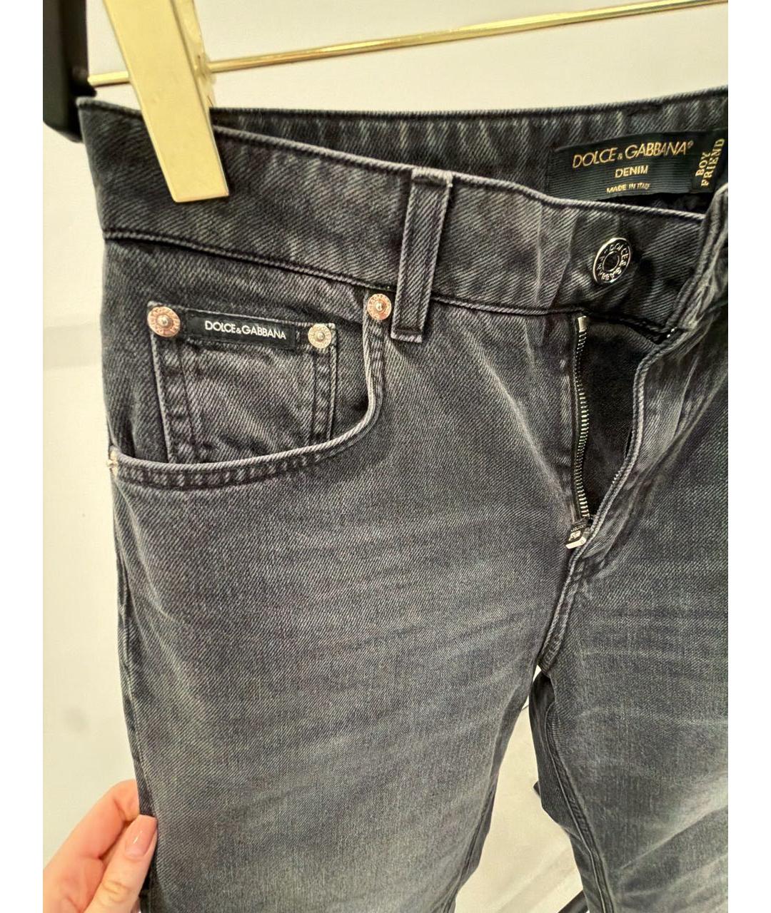 DOLCE&GABBANA Черные хлопковые прямые джинсы, фото 5