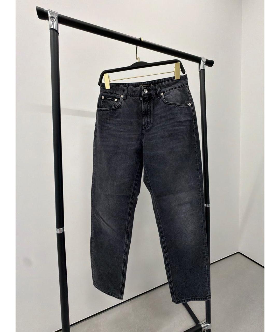 DOLCE&GABBANA Черные хлопковые прямые джинсы, фото 7