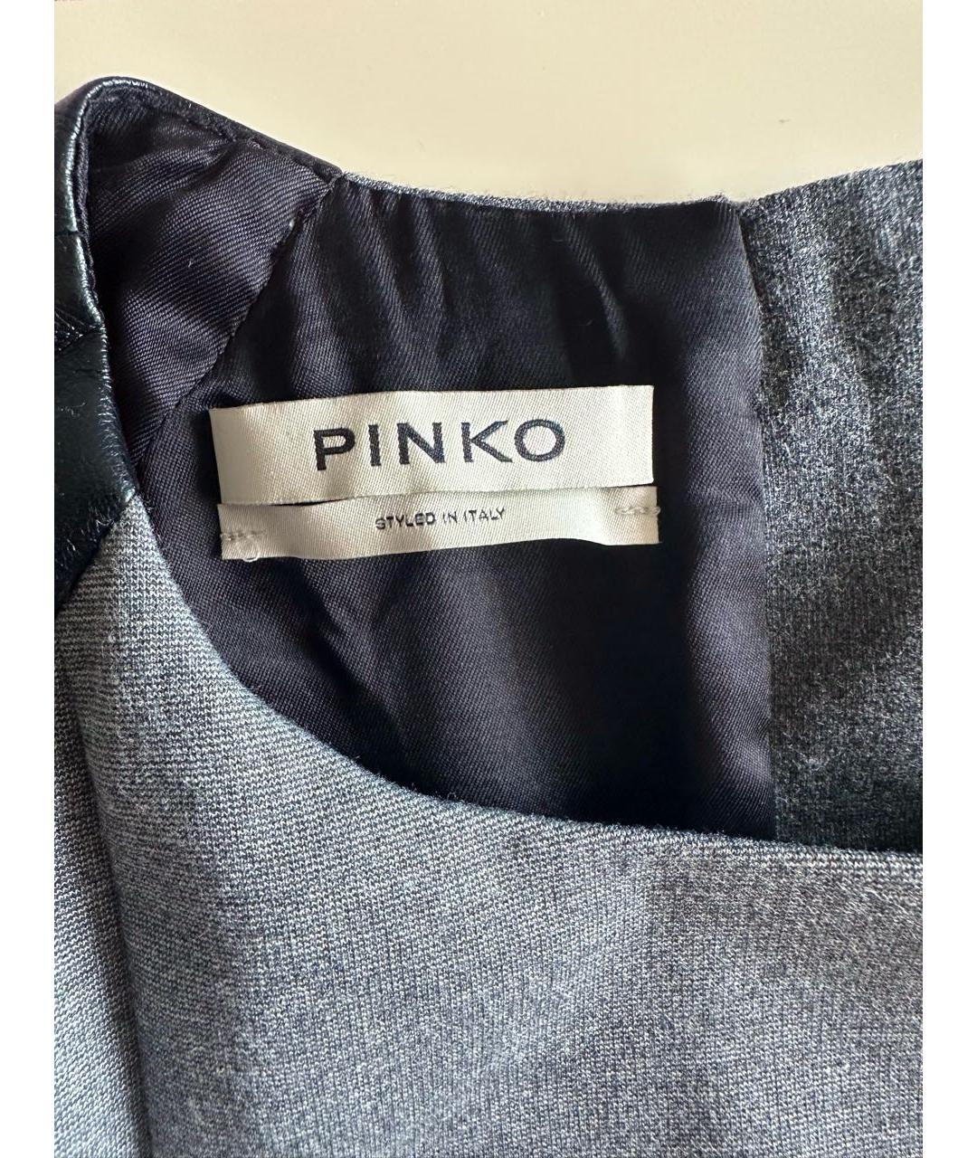 PINKO Антрацитовое вискозное вечернее платье, фото 4