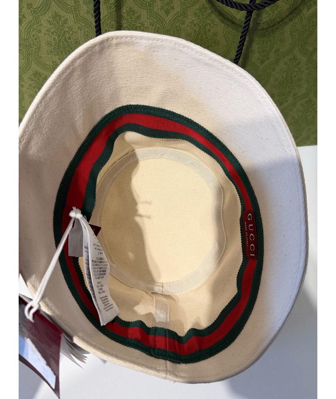 GUCCI Бежевая хлопковая панама, фото 3